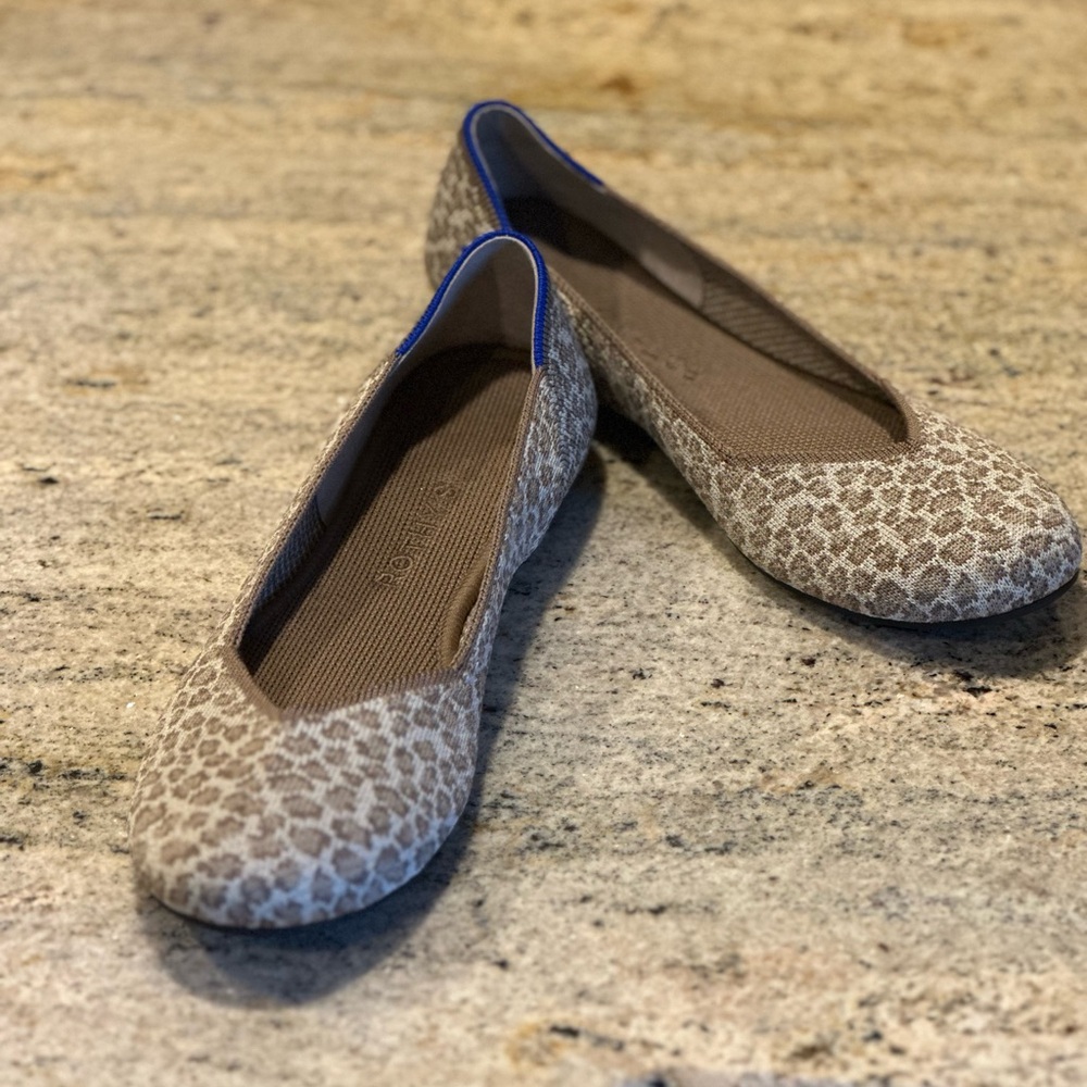 Rothy's Beige and Brown Patterned Flats